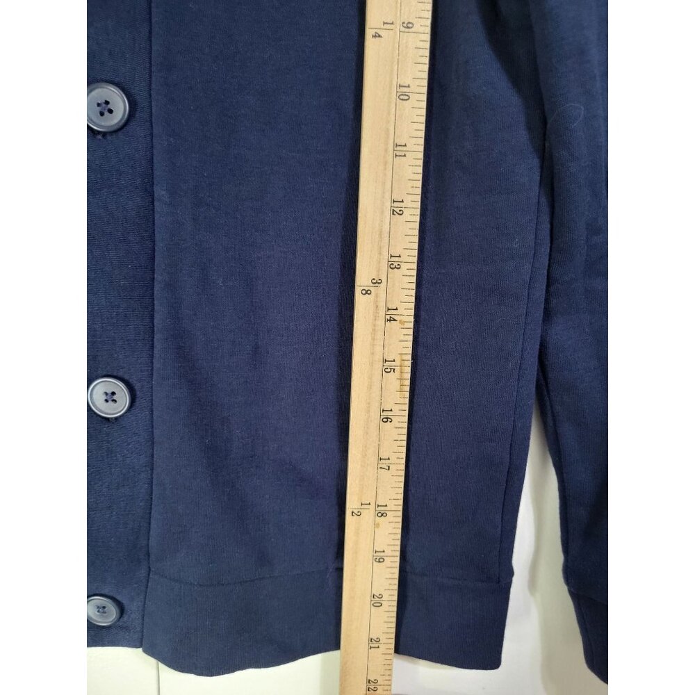 H&M Kids SZ 8-10 Navy Blue Sweatshirt Cardigan Uniform Gender Neutral Unisex - Picture 6 of 7